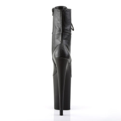 Pleaser INFINITY-1020 Black Vegan Leather Ankle Boots