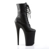 Pleaser INFINITY-1020 Black Vegan Leather Ankle Boots