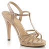 Fabulicious FLAIR-420 Nude T-Strap Stiletto Sandals