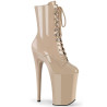 Pleaser INFINITY-1020 Nude Patent Women's Ankle Boots