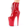 Pleaser INFINITY-1020 Red Patent Ankle High Boots Women