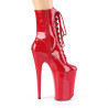 Pleaser INFINITY-1020 Red Patent Ankle High Boots Women