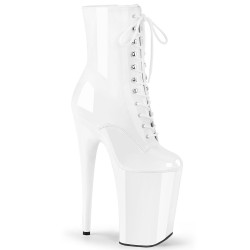 Pleaser INFINITY-1020 White Patent Women Ankle Boots