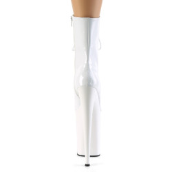 Pleaser INFINITY-1020 White Patent Women Ankle Boots