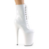Pleaser INFINITY-1020 White Patent Women Ankle Boots