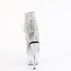 Pleaser ADORE-1017RSFT Transparent Silver Ankle Boots