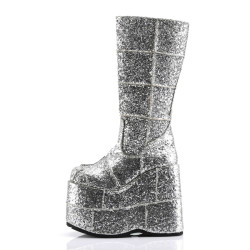 Demonia STACK-301G Glitter Cyber Platform Men Boots