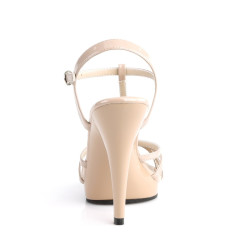 Fabulicious FLAIR-420 Nude T-Strap Stiletto Sandals