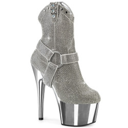 Pleaser ADORE-1029CHRS Silver Strass Chrome Sale Women