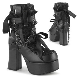 Demonia CHARADE-110 Black Vegan Chunky Platform Boots