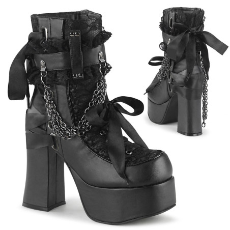 Demonia CHARADE-110 Black Vegan Chunky Platform Boots