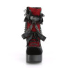 Demonia CHARADE-110 Black Red Chunky Platform Boots