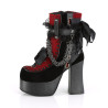 Demonia CHARADE-110 Black Red Chunky Platform Boots