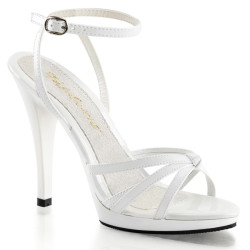 Fabulicious FLAIR-436 White Ankle Wrap Stiletto Sandal