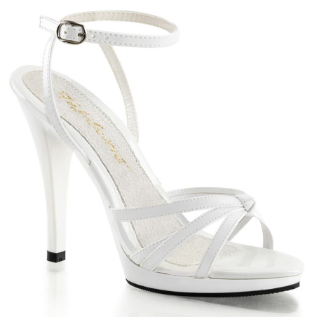 Fabulicious FLAIR-436 White Ankle Wrap Stiletto Sandal