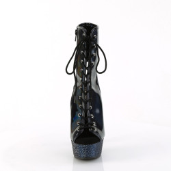 Pleaser BEJEWELED-1016-6 Black Hologram Patent Strass