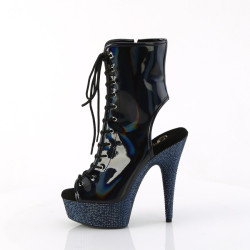 Pleaser BEJEWELED-1016-6 Black Hologram Patent Strass