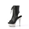 Pleaser BEJEWELED-1016-6 Black Vegan Leather Silver