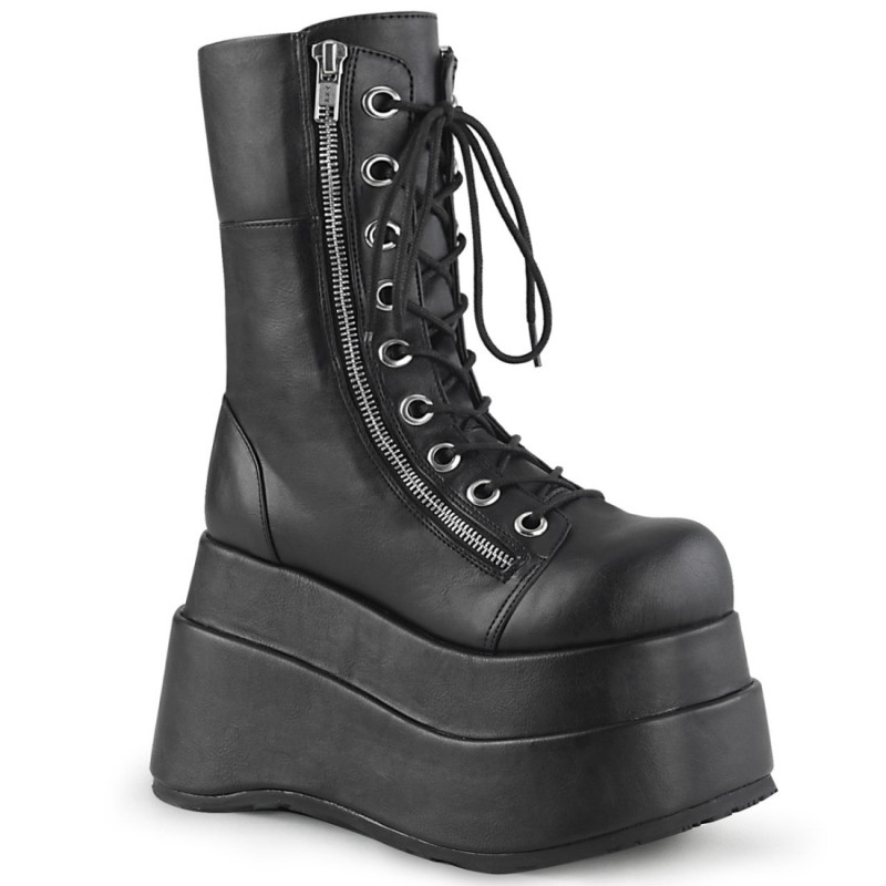 Demonia BEAR-265 Black Vegan Platform Women Boots