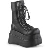 Demonia BEAR-265 Black Vegan Platform Women Boots