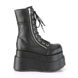 Demonia BEAR-265 Black Vegan Platform Women Boots