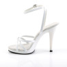 Fabulicious FLAIR-436 White Ankle Wrap Stiletto Sandal