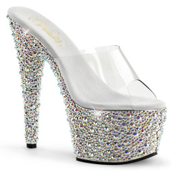 Pleaser BEJEWELED-701MS Strass Platform High Heels Mules