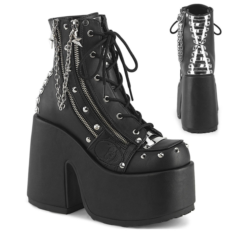 Demonia CAMEL-208 Black Vegan Chunky Platform Boots Demonia CAMEL-208 Black Vegan Chunky Platform Boots