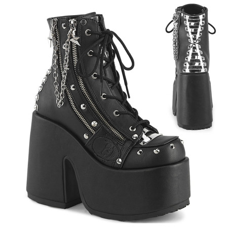 Demonia CAMEL-208 Black Vegan Chunky Platform Boots