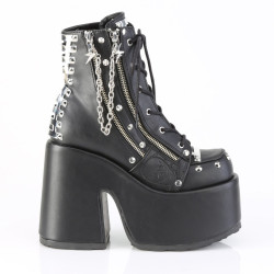 Demonia CAMEL-208 Black Vegan Chunky Platform Boots