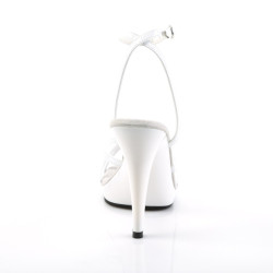 Fabulicious FLAIR-436 White Ankle Wrap Stiletto Sandal