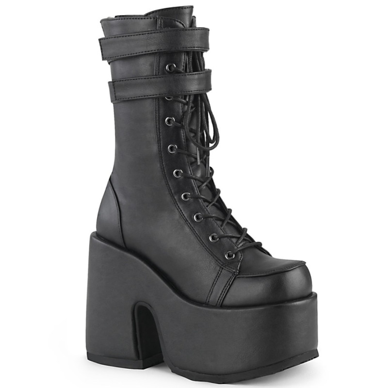 Demonia CAMEL-250 Black Vegan Chunky Platform Boots
