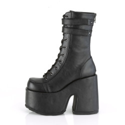 Demonia CAMEL-250 Black Vegan Chunky Platform Boots