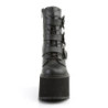 Demonia SWING-103 Black Vegan Platform Buckle Boots