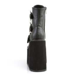 Demonia SWING-103 Black Vegan Platform Buckle Boots