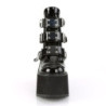 Demonia SWING-105 Black Patent Platform Buckle Boots
