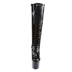 Pleaser ADORE-2023 Patent Platform Heeled Boots