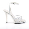 Fabulicious FLAIR-436 White Ankle Wrap Stiletto Sandal
