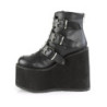 Demonia SWING-105 Black Vegan Platform Buckle Boots