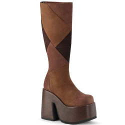 Demonia CAMEL-280 Brown Vegan Chunky Platform Boots