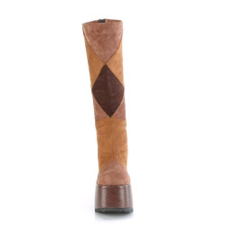 Demonia CAMEL-280 Brown Vegan Chunky Platform Boots