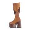Demonia CAMEL-280 Brown Vegan Chunky Platform Boots