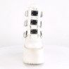 Demonia SWING-105 White Vegan Platform Buckle Boots