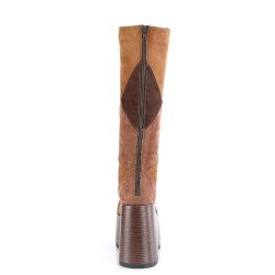 Demonia CAMEL-280 Brown Vegan Chunky Platform Boots