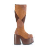Demonia CAMEL-280 Brown Vegan Chunky Platform Boots