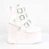 Demonia SWING-105 White Vegan Platform Buckle Boots