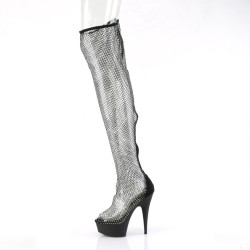 Pleaser DELIGHT-3009 Mesh Stretch Over The Knee Boots