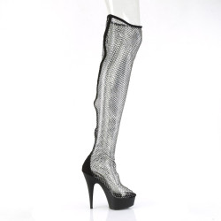 Pleaser DELIGHT-3009 Mesh Stretch Over The Knee Boots