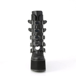 Demonia SWING-230 Black Vegan Platform Buckle Boots