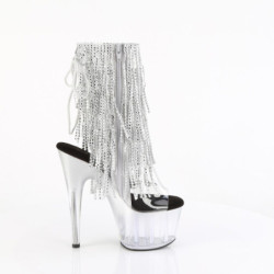 Pleaser ADORE-1017RSFT Transparent Silver Ankle Boots